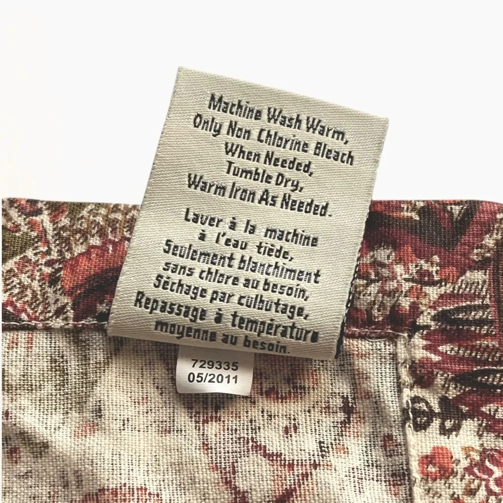 Pottery Barn Napkin Replacement 1 Pc Brown Red Orange Paisley Cotton Linen 20x20